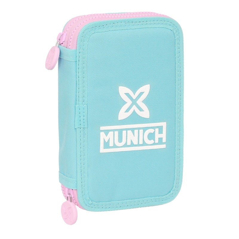 Plumier double Munich Heaven Bleu ciel 12.5 x 19.5 x 4 cm 28 Pièces