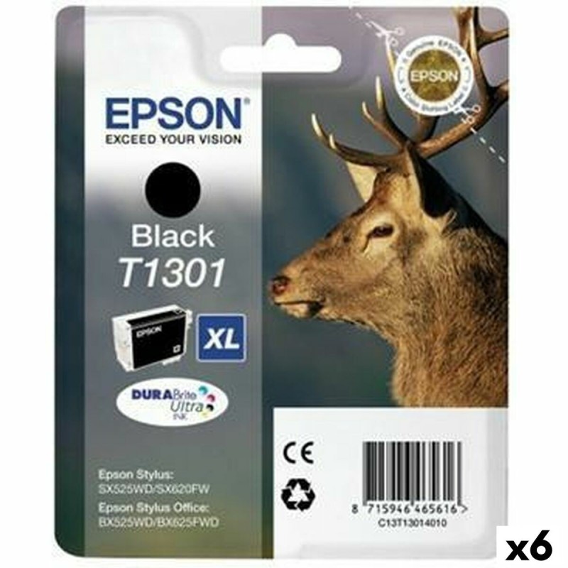 Cartouche d'encre originale Epson SX525WD/620FW/ OFFICE B42WD/ 525WD/625FWD/925FWD Noir (6 Unités)