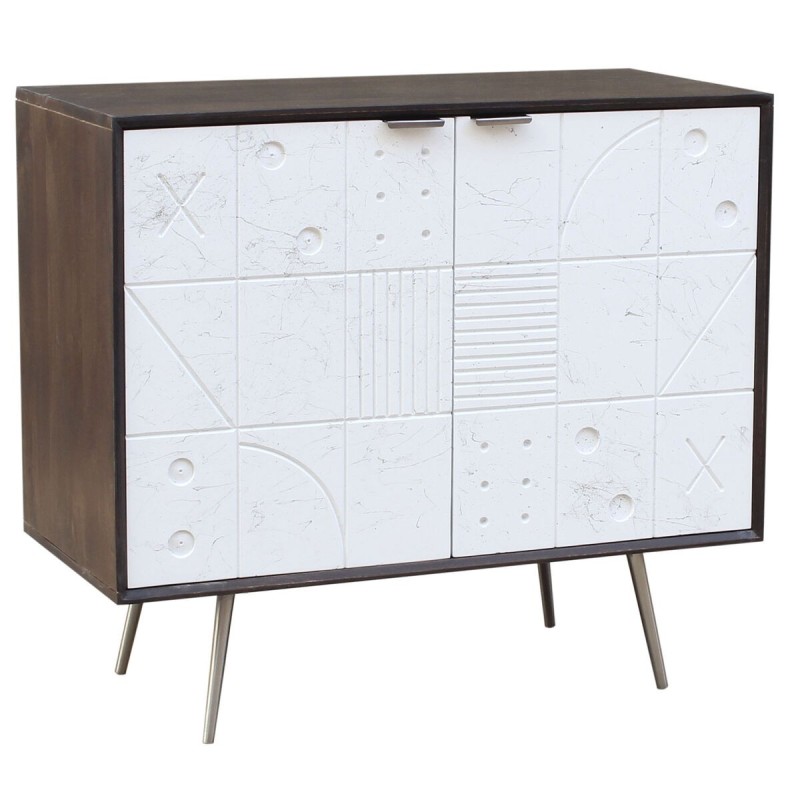 Buffet DKD Home Decor Blanc Marron Métal Bois de manguier 90 x 43 x 80 cm