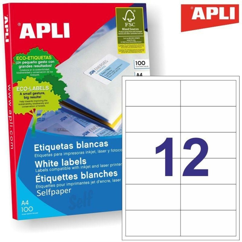 Adhésifs/étiquettes Apli 581288 100 Volets 97 x 42