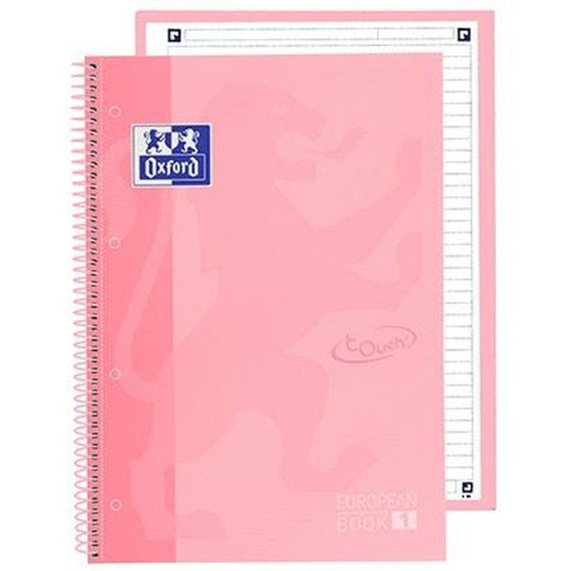 Cahier Oxford European Book School Rose clair A4 A4+ 80 Volets 5 Pièces