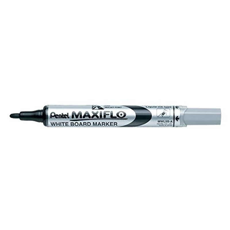 marqueur craie liquide Pentel Maxiflo MWL-5S Noir (12 Pièces)