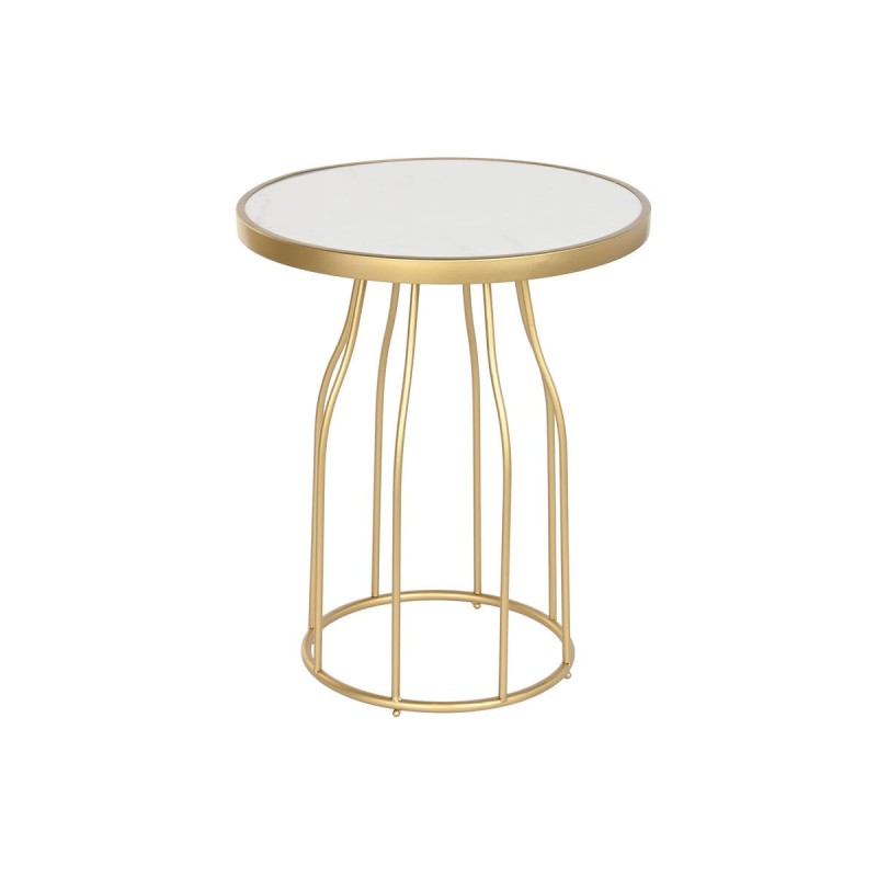 Table d'appoint DKD Home Decor Blanc Doré Métal Ardoise 49 x 49 x 60