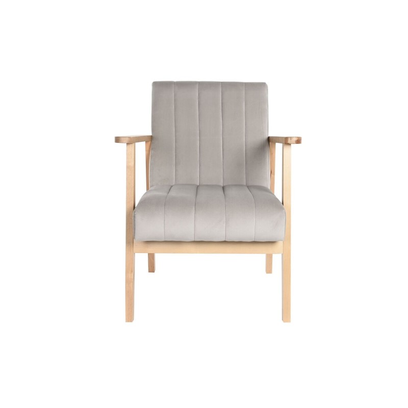 Fauteuil DKD Home Decor 63 x 68 x 81 cm Naturel Gris Beige Pin