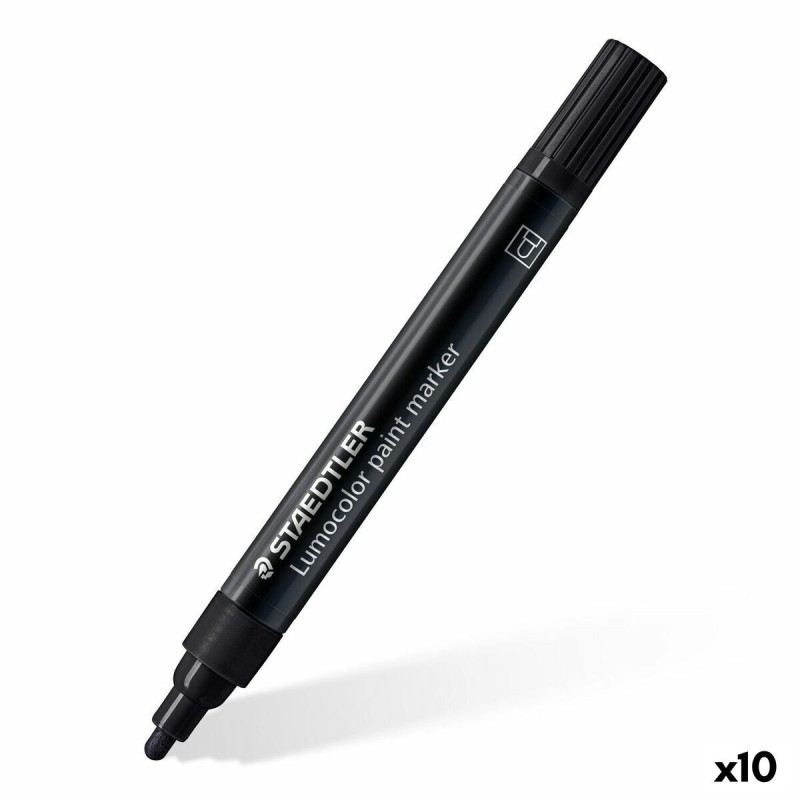 Marqueur permanent Staedtler Lumocolor Noir (10 Unités)