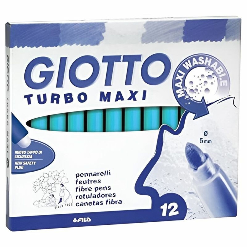 Ensemble de Marqueurs Giotto Turbo Maxi Bleu ciel (5 Unités)