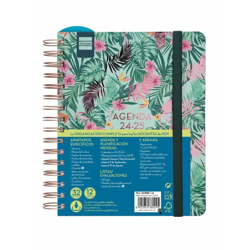 Agenda Finocam Tropic Multicouleur quarto 15