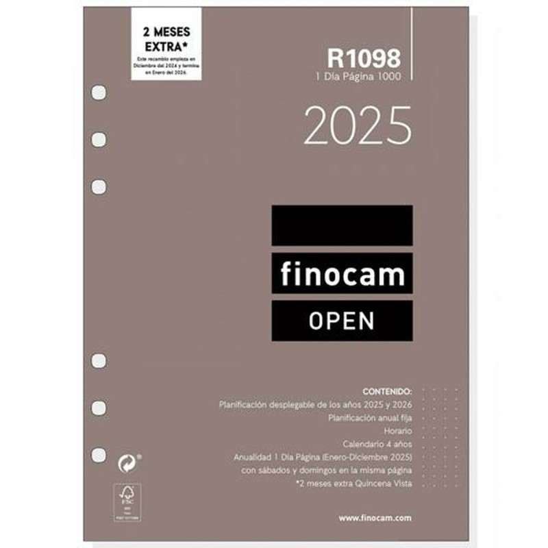 Recharge pour agenda Finocam OPEN R1098 1000 2025 15