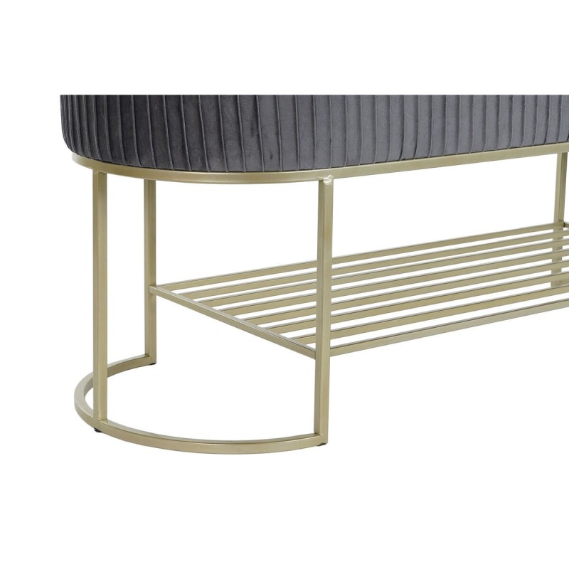 Banquette DKD Home Decor Gris Doré Métal 120 x 40 x 45 cm