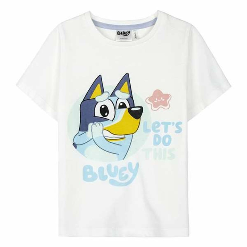 T shirt à manches courtes Enfant Bluey Blanc