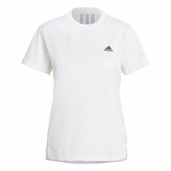 T-shirt à manches courtes femme Adidas Aeroready D2M 3 Stripes Blanc