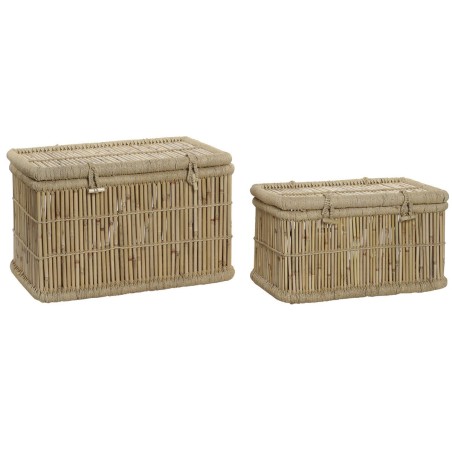 Lot de paniers DKD Home Decor 74 x 46 x 46 cm Corde Bambou