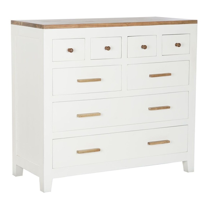 Commode DKD Home Decor Blanc Marron Acacia Bois de manguier Urbaine 110 x 45 x 100 cm