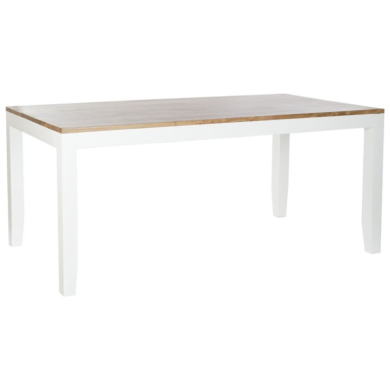 Table de Salle à Manger DKD Home Decor Blanc Marron Bois d'acacia Bois de manguier 200 x 100 x 80 cm