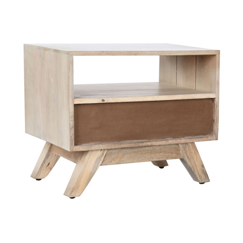 Table de Nuit DKD Home Decor Blanc Naturel Bois de manguier 55 x 35 x 45 cm