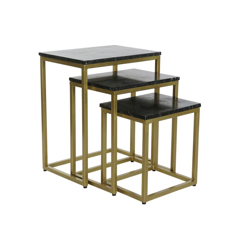 Jeu de 3 tables DKD Home Decor Noir Doré 50 x 35 x 60 cm