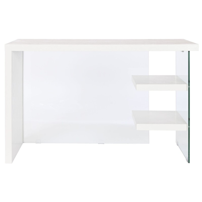 Bureau DKD Home Decor Blanc Transparent Verre Bois MDF 120 x 50 x 76 cm