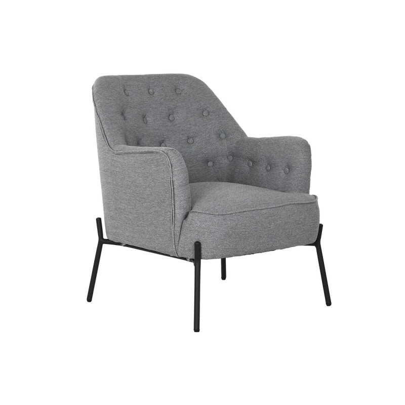 Fauteuil DKD Home Decor Gris Métal 65 x 73 x 79